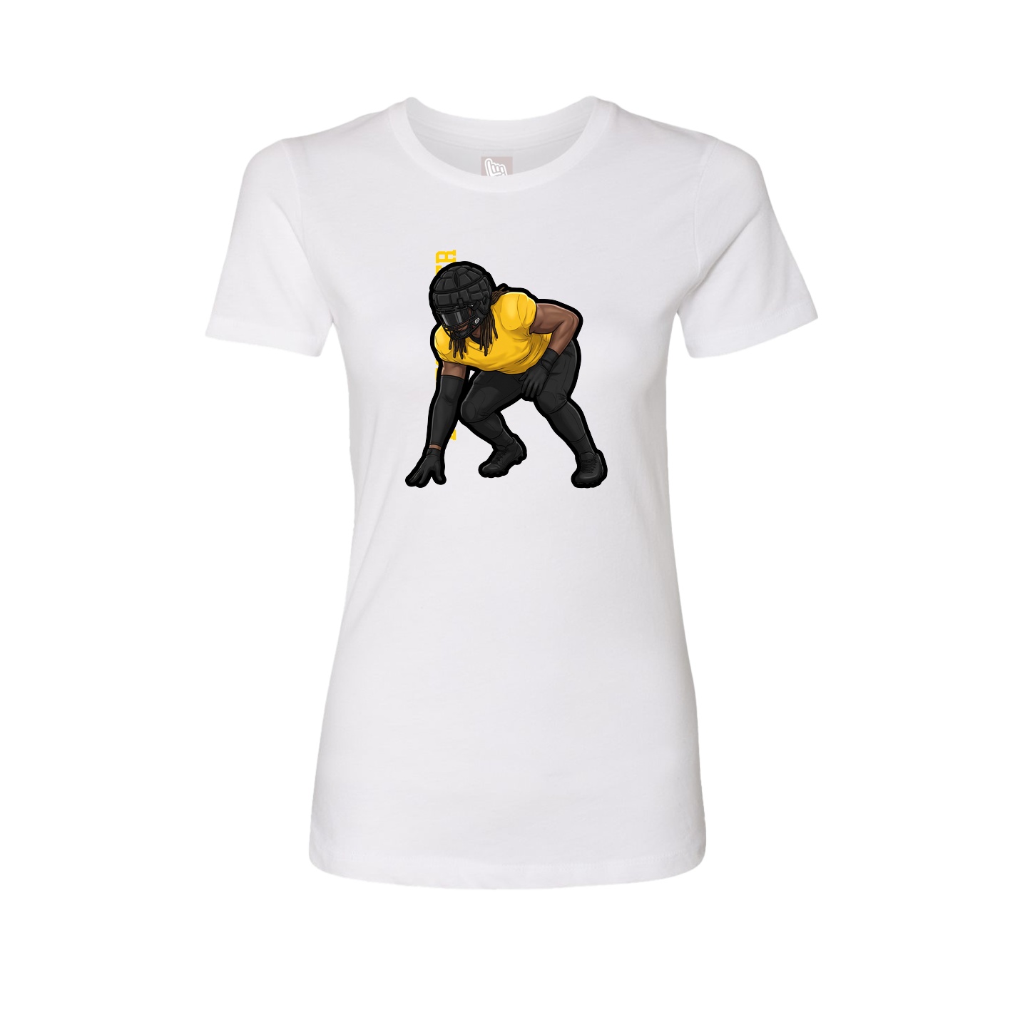 Fitted Women's Tee — Name Vertical in White