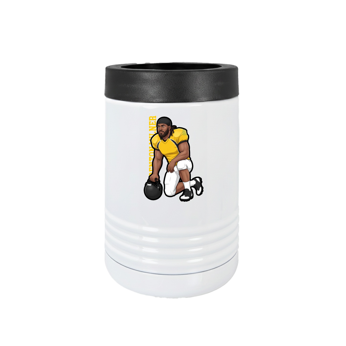 Beverage Holder — Name Vertical in White