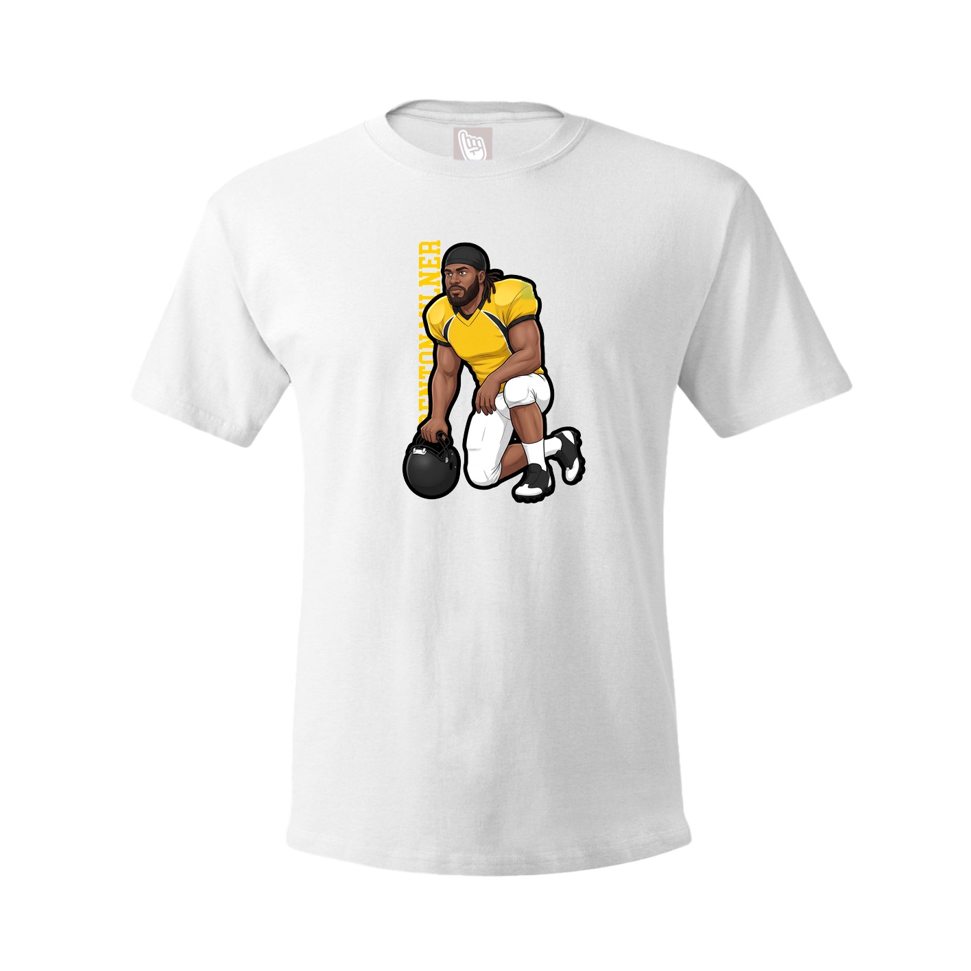 Youth Tee — Name Vertical in White