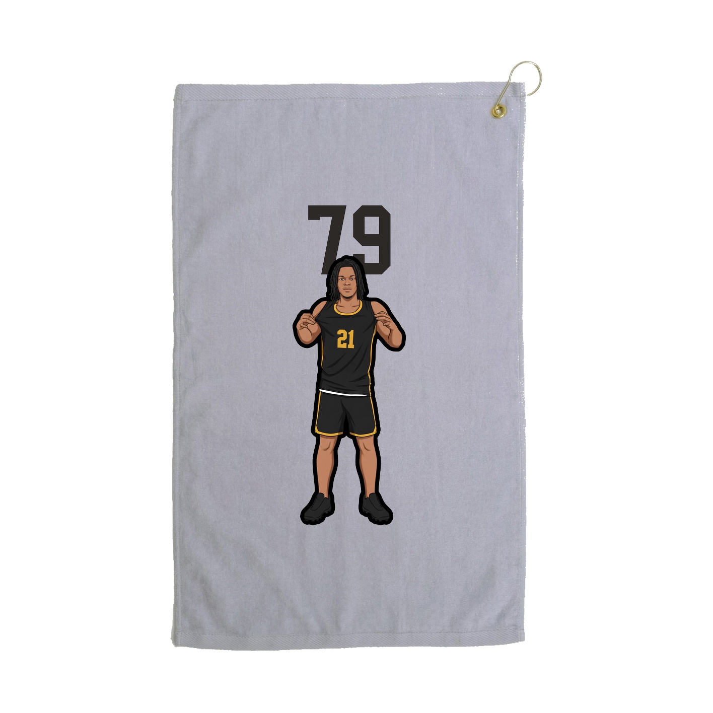 Golf Towel — Number Top in Grey
