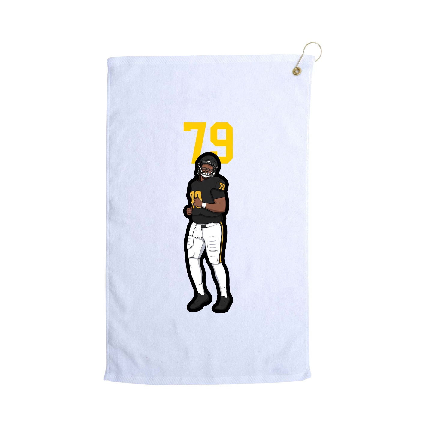 Golf Towel — Number Top in White