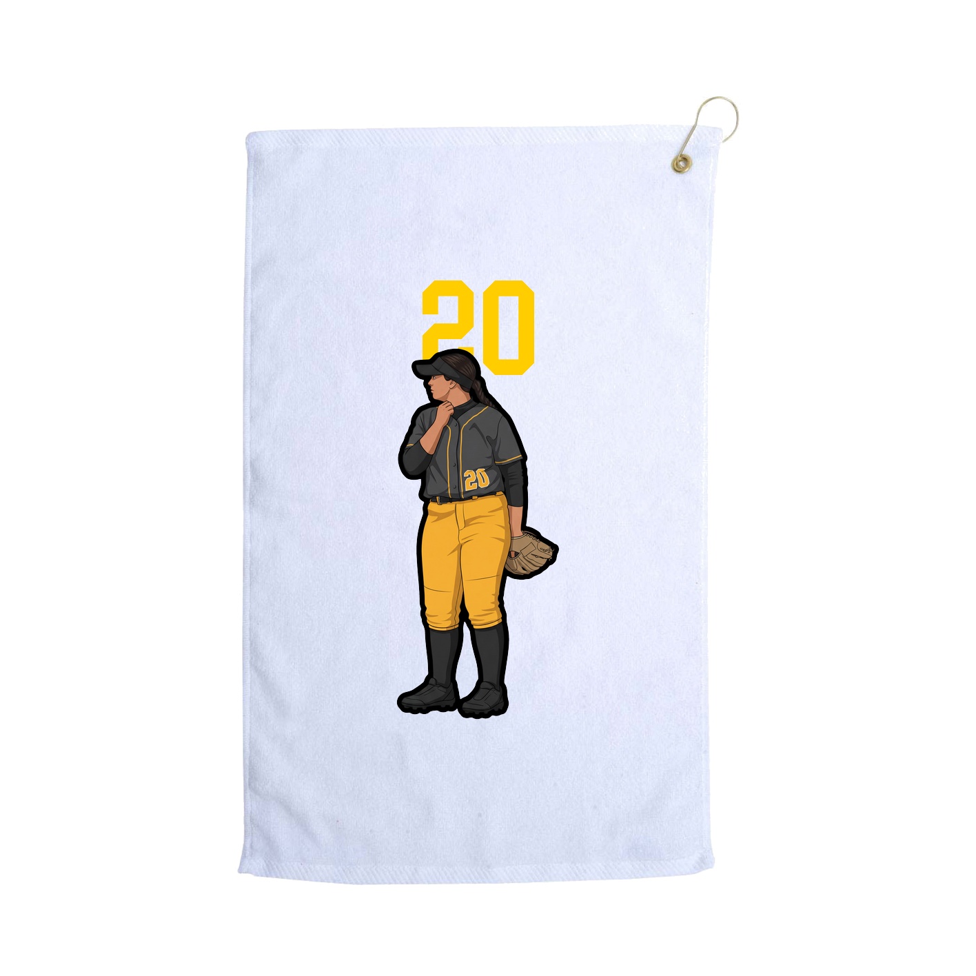 Golf Towel — Number Top in White