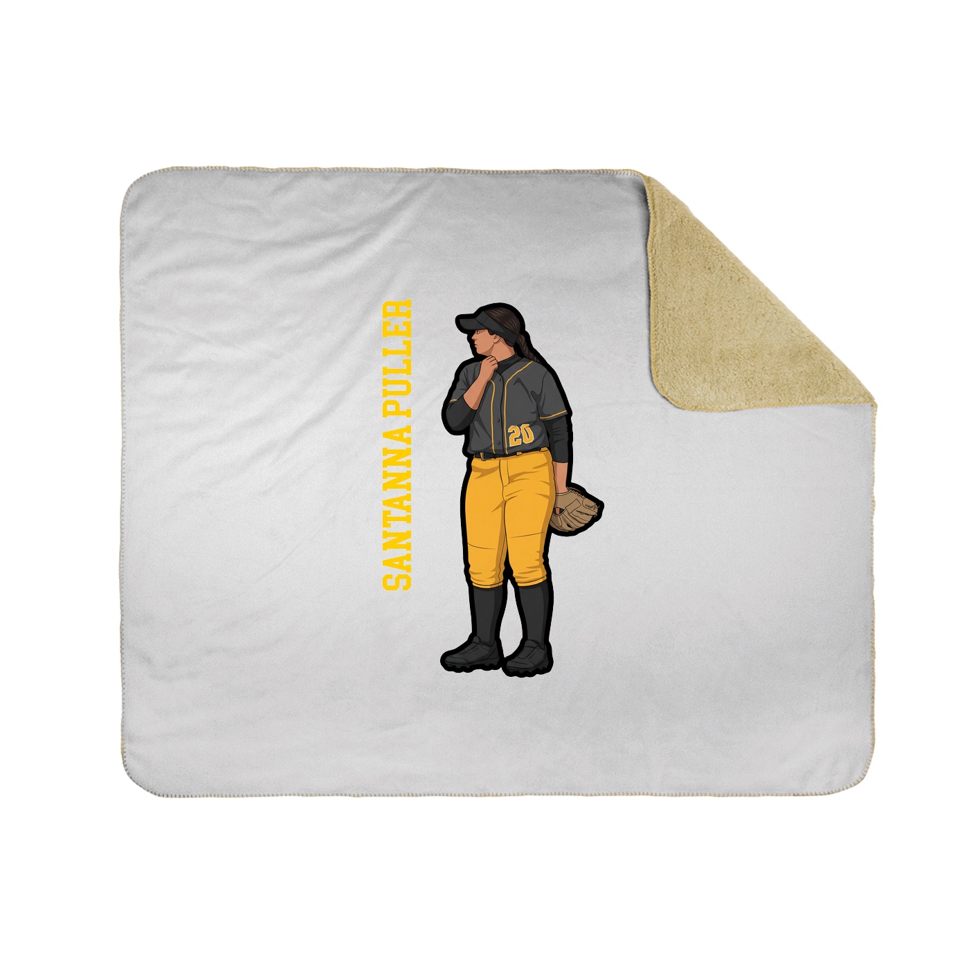 Throw Blanket — Name Vertical in White