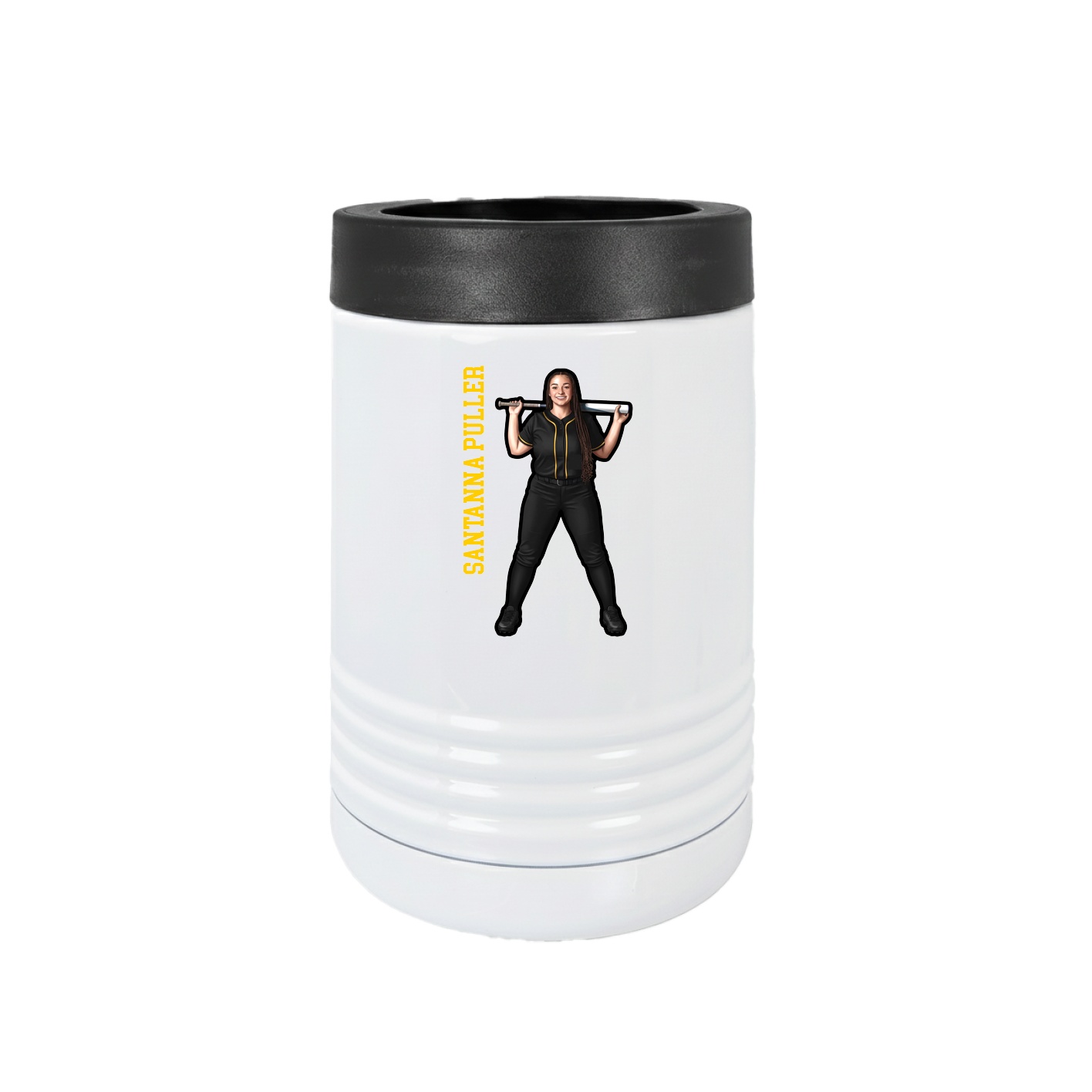 Beverage Holder — Name Vertical in White