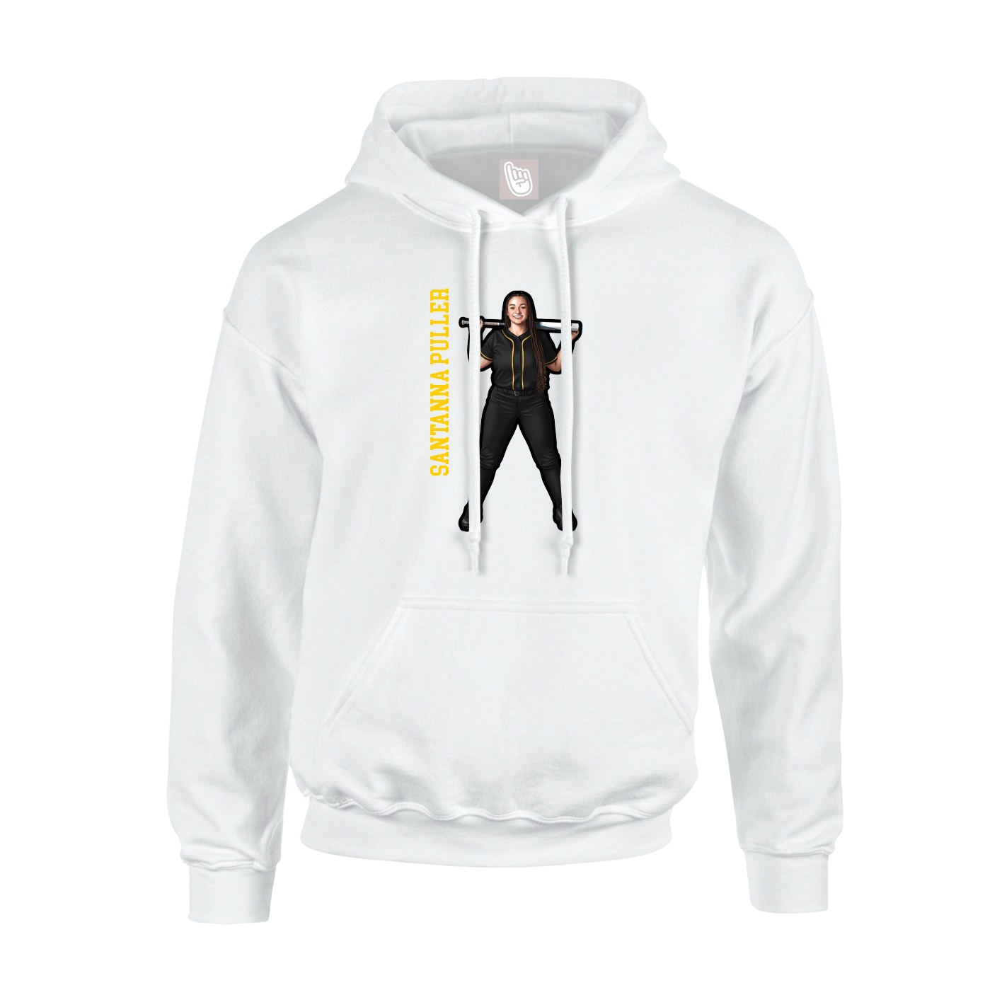 Hoodie — Name Vertical in White