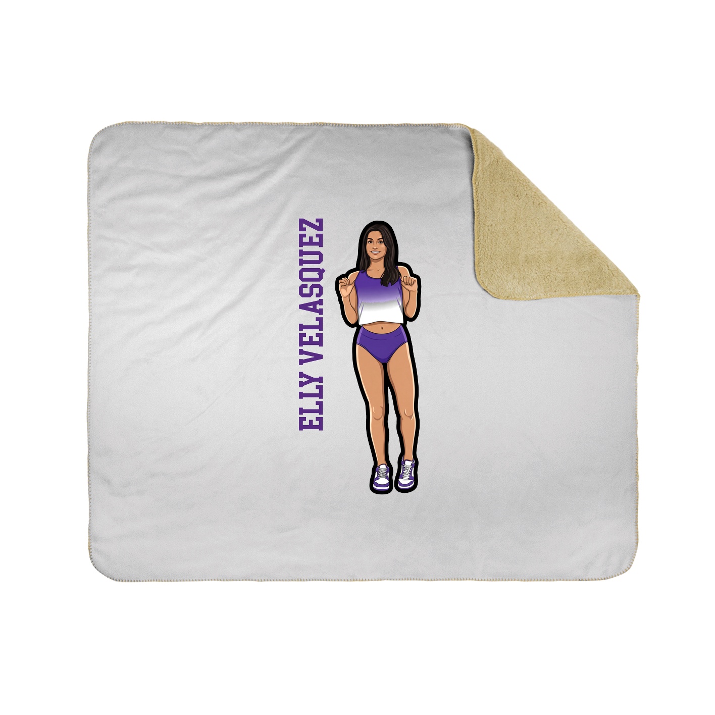 Throw Blanket — Name Vertical in White