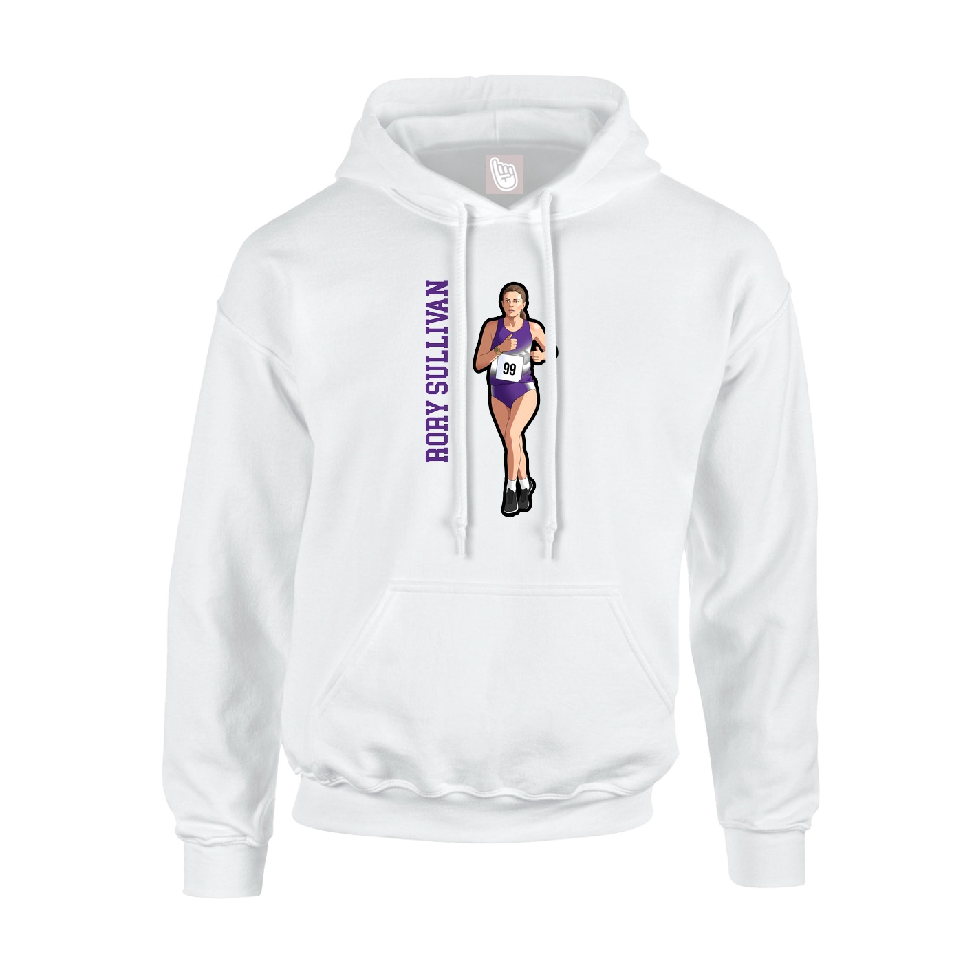 Hoodie — Name Vertical in White
