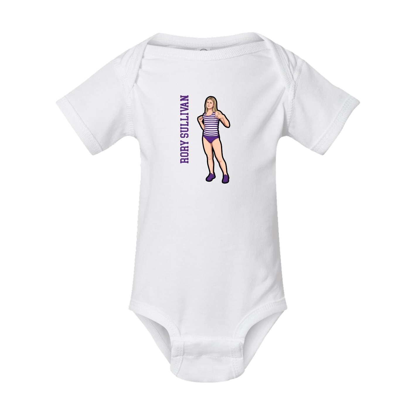 Baby Onesie — Name Vertical in White