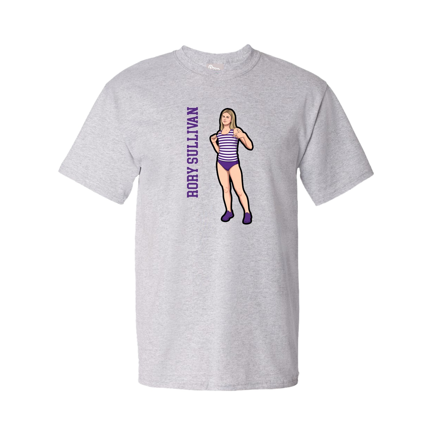Tee — Name Vertical in Grey