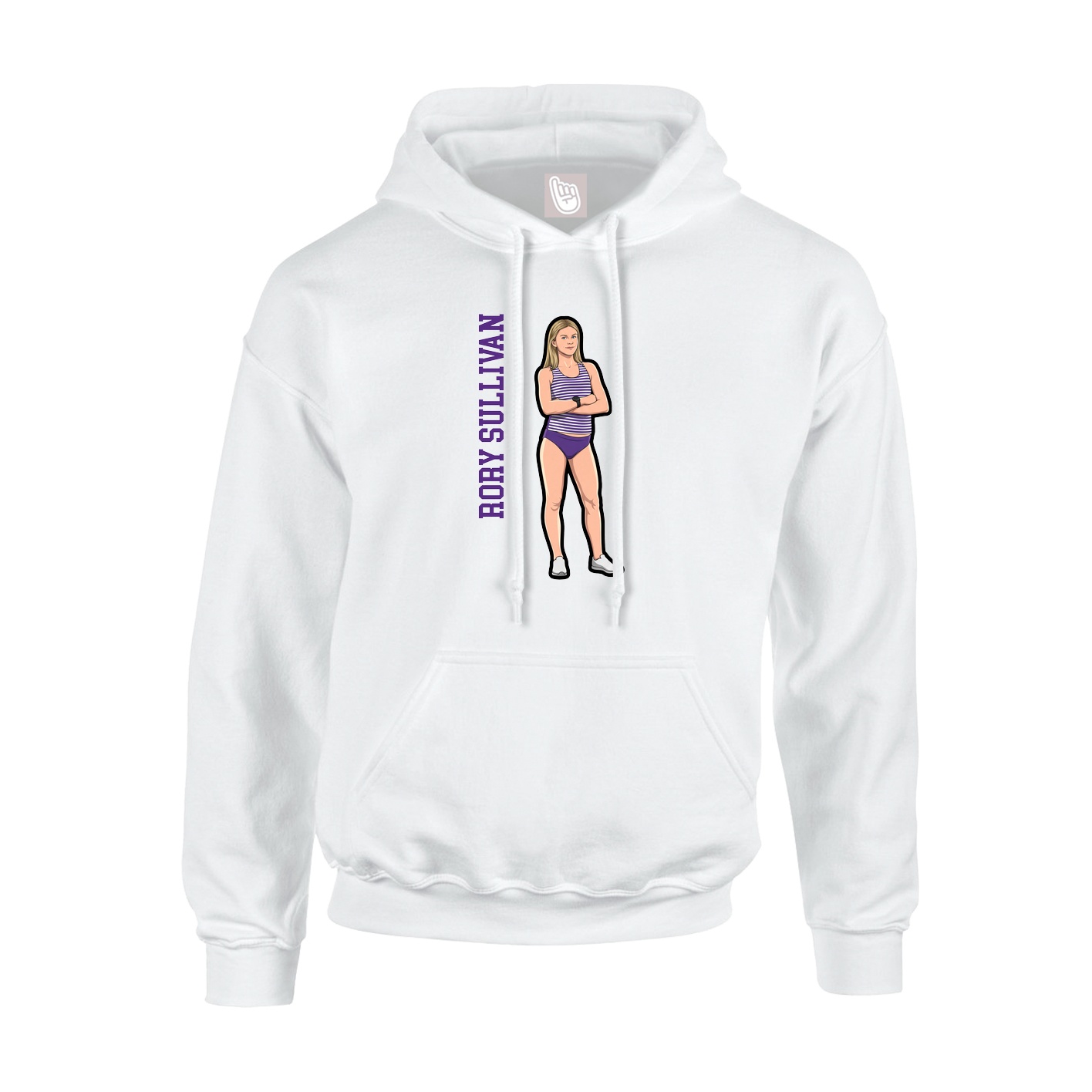 Youth Hoodie — Name Vertical in White