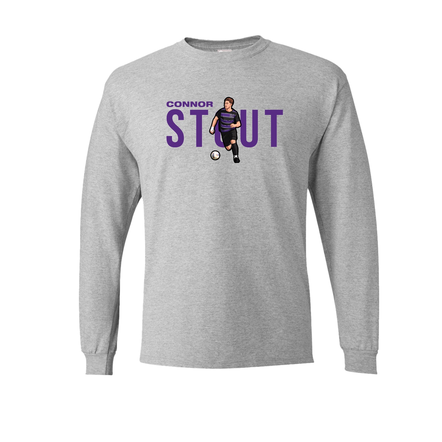 Long Sleeve Tee — Player Name in Grey