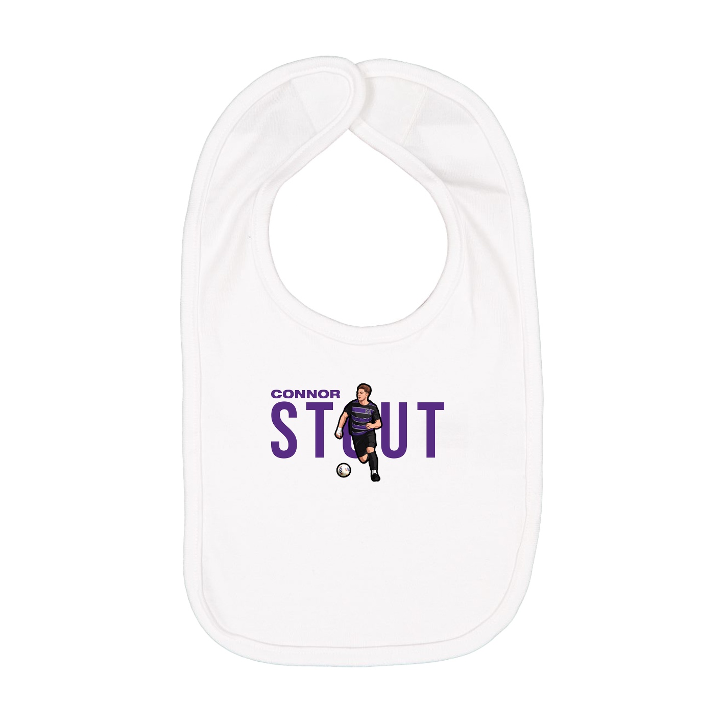 Infant Bib — Player Name in White