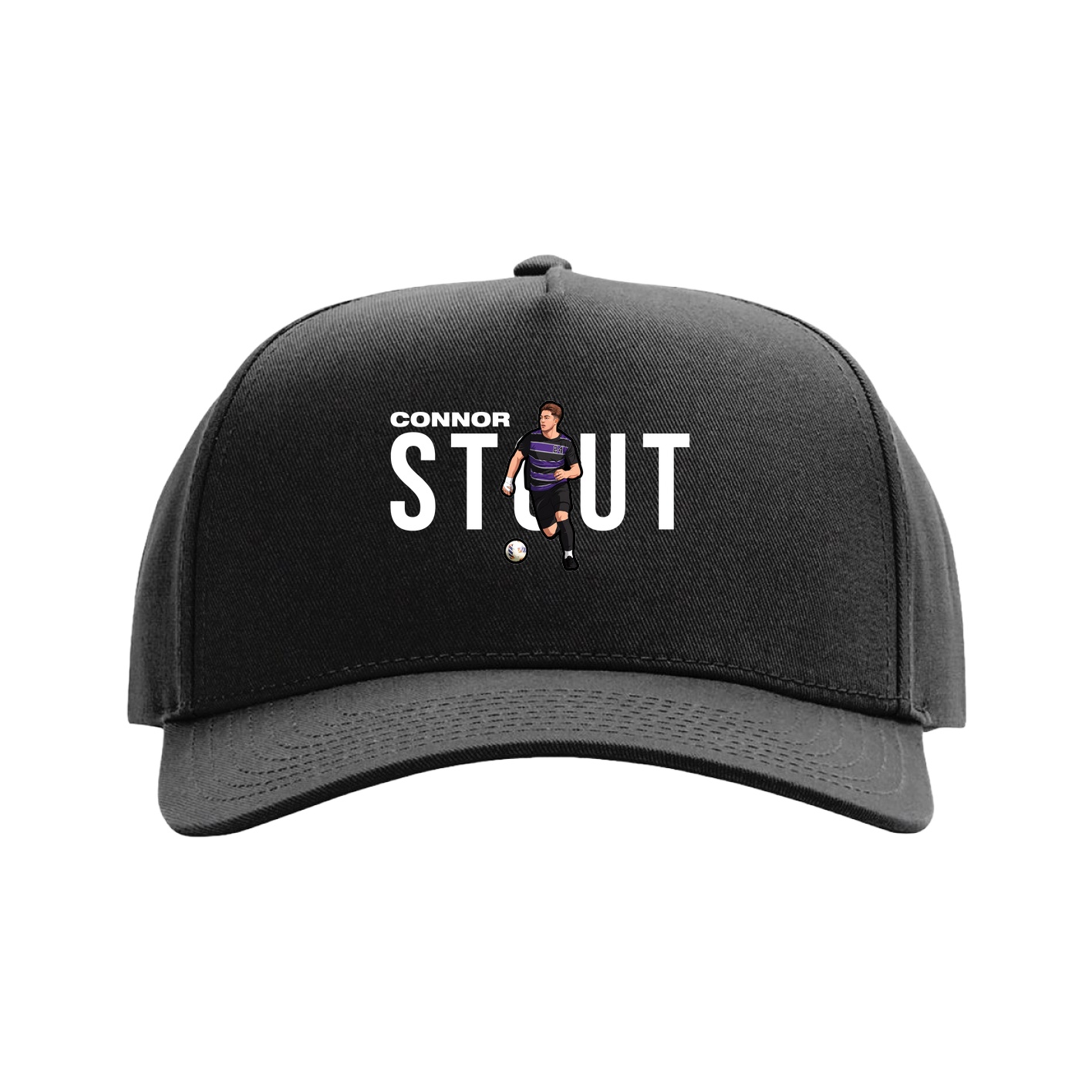 Full Fabric Five-Panel Champ Cap — Player Name in Black