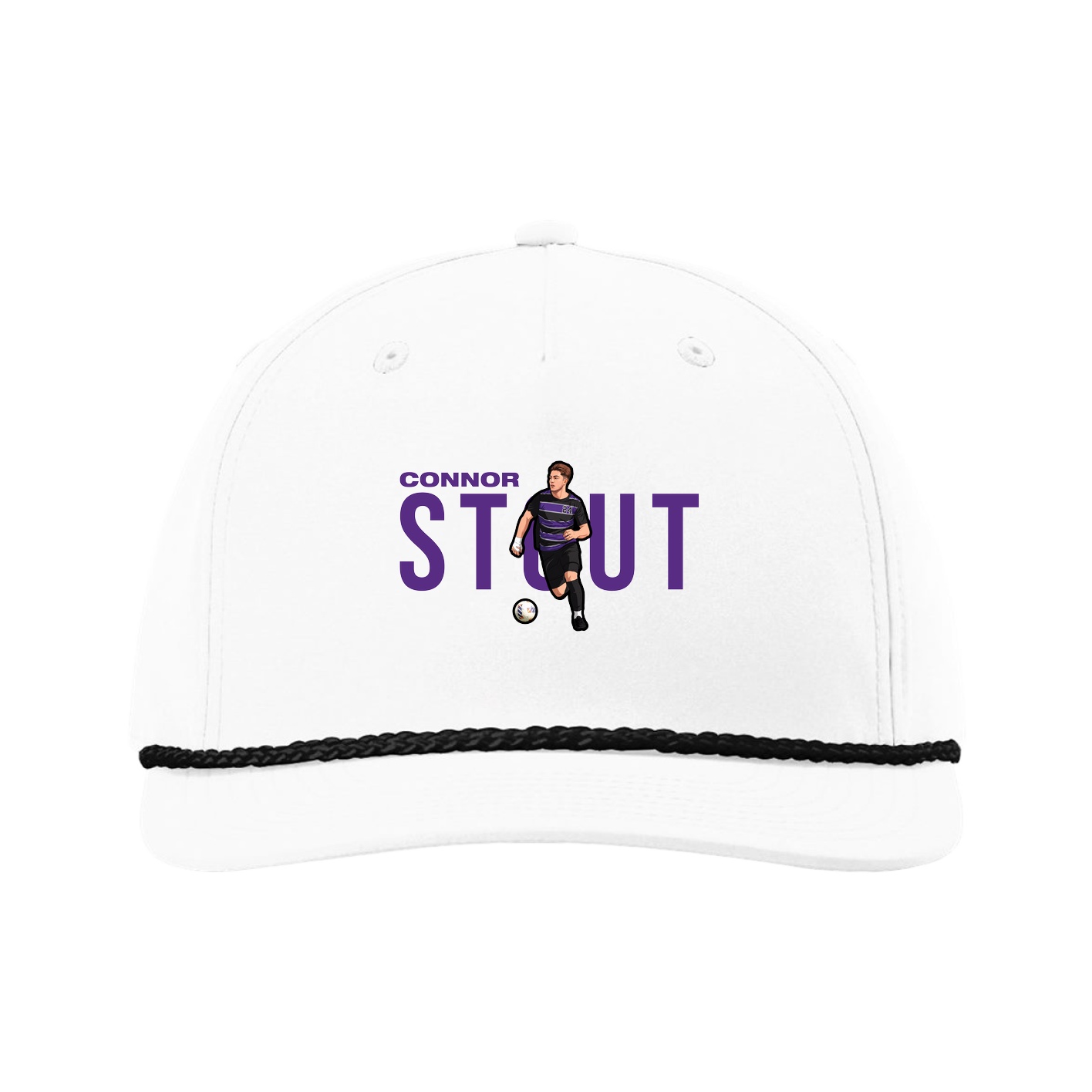Five-Panel Classic Rope Cap — Player Name in White
