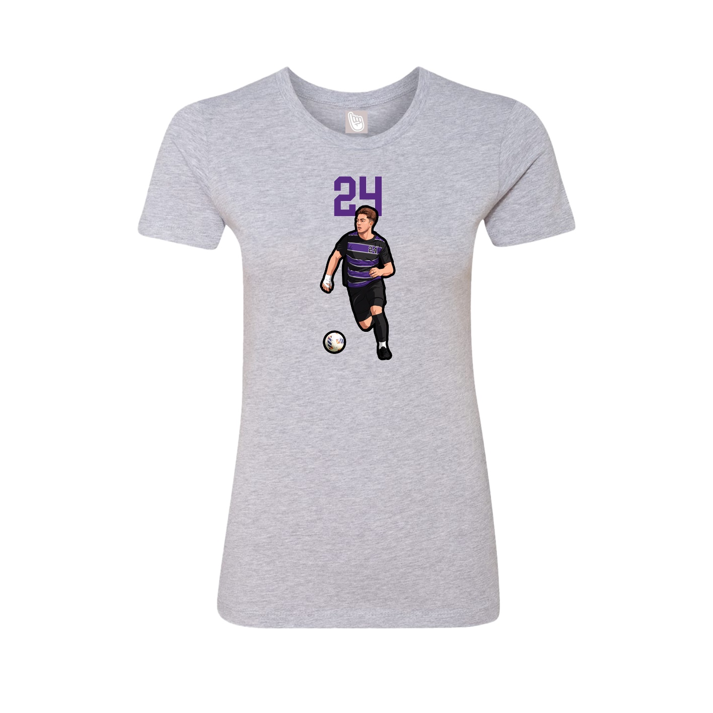 Fitted Women's Tee — Number Top in Grey