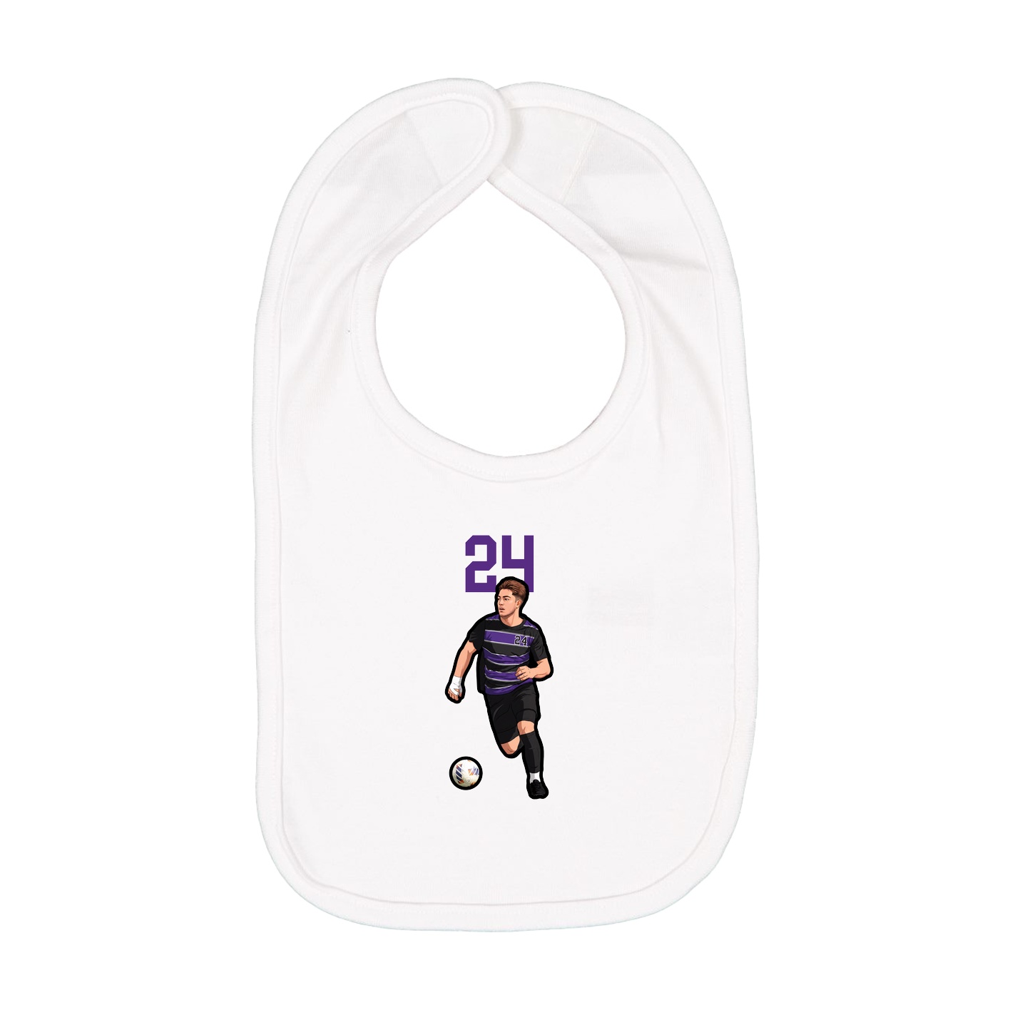 Infant Bib — Number Top in White