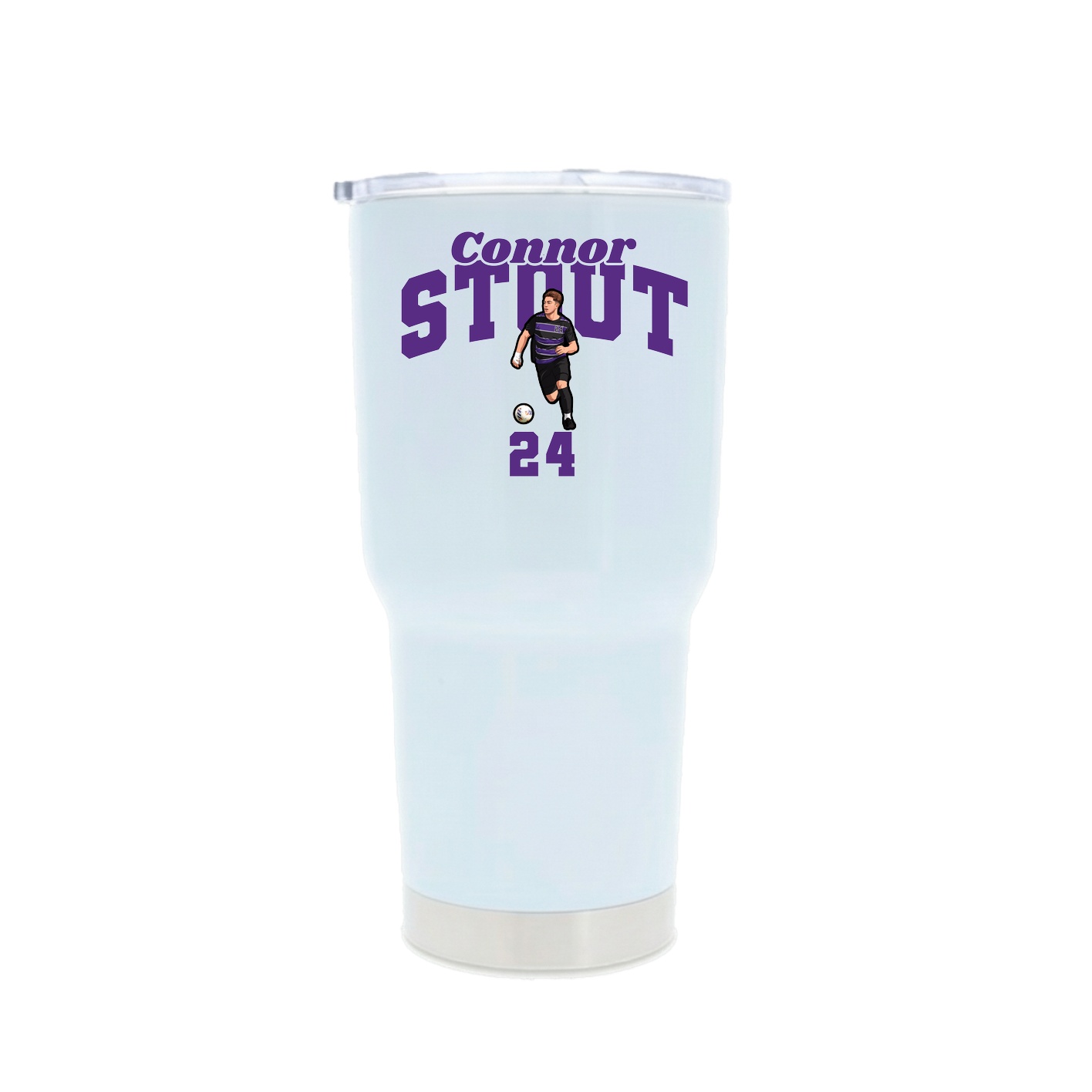 30oz Stainless Steel Tumbler — Signature Arch in White