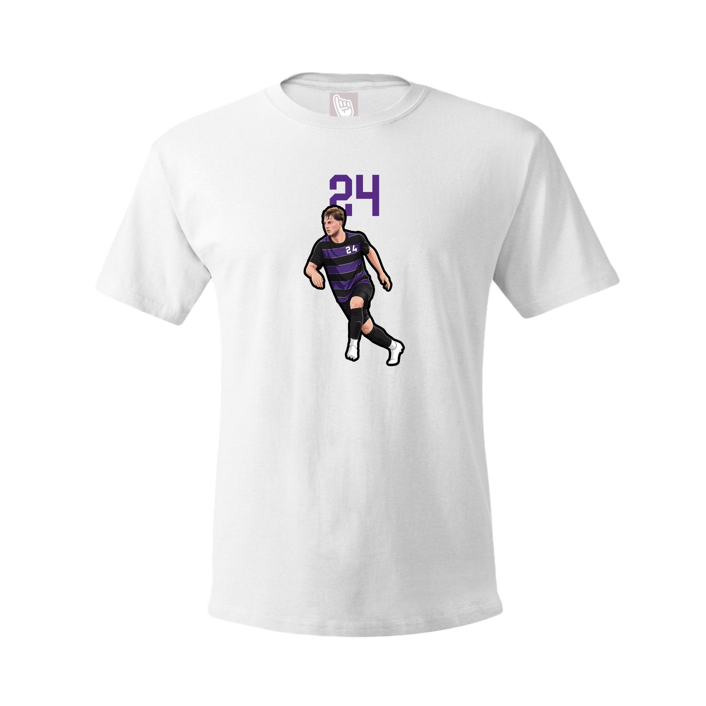 Youth Tee — Number Top in White