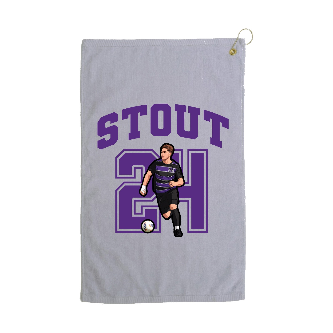 Golf Towel — Number in Grey