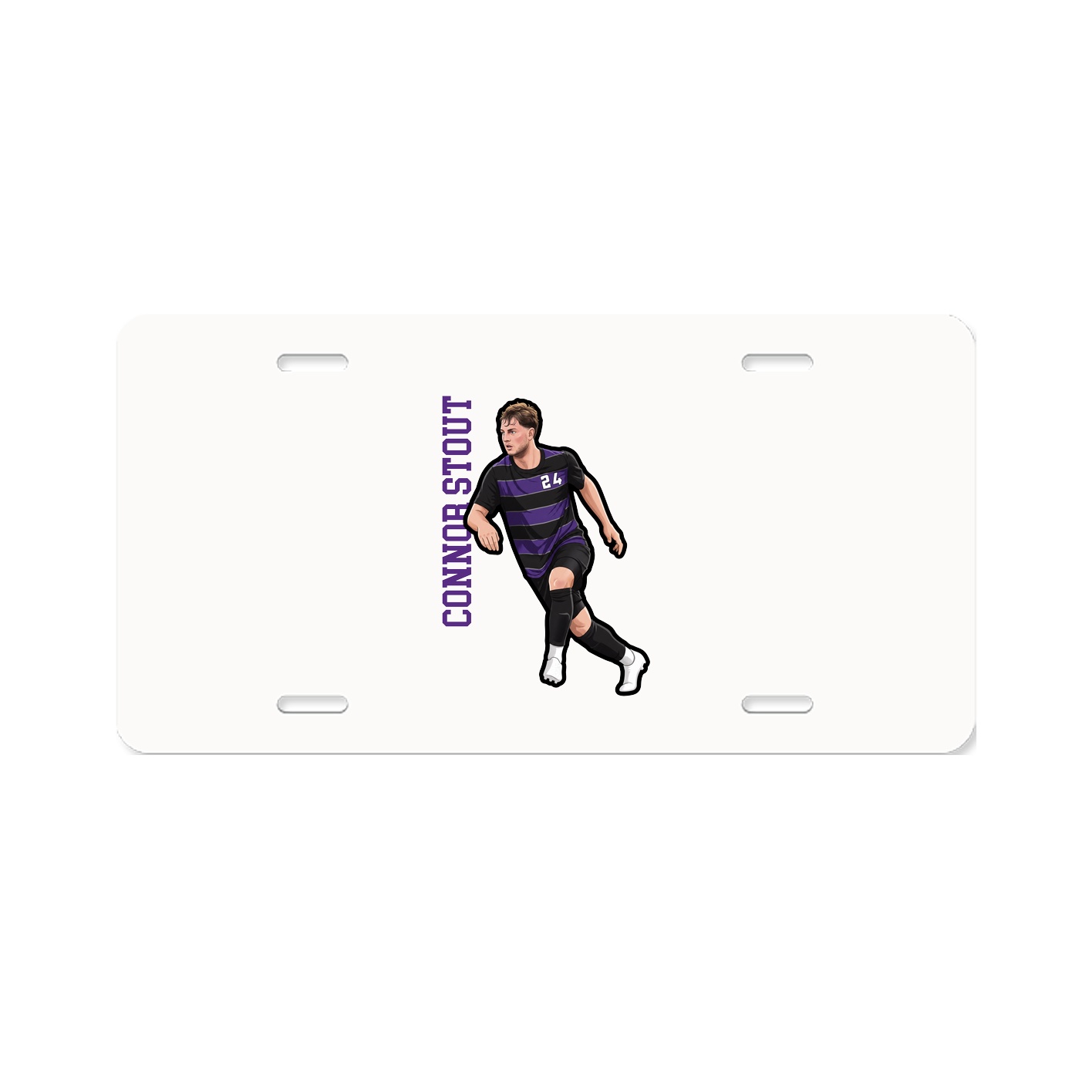 License Plate — Name Vertical in Classic
