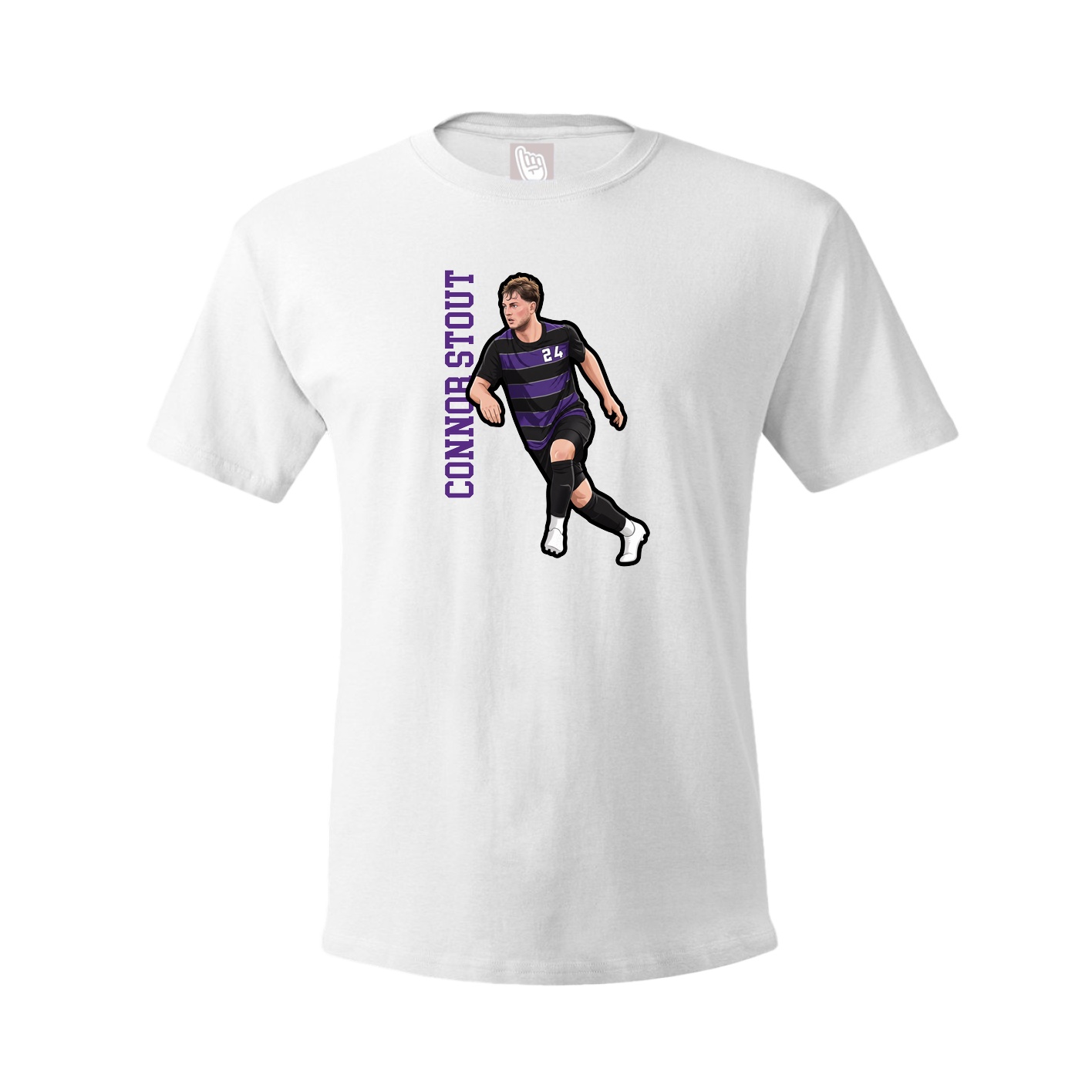 Tee — Name Vertical in White