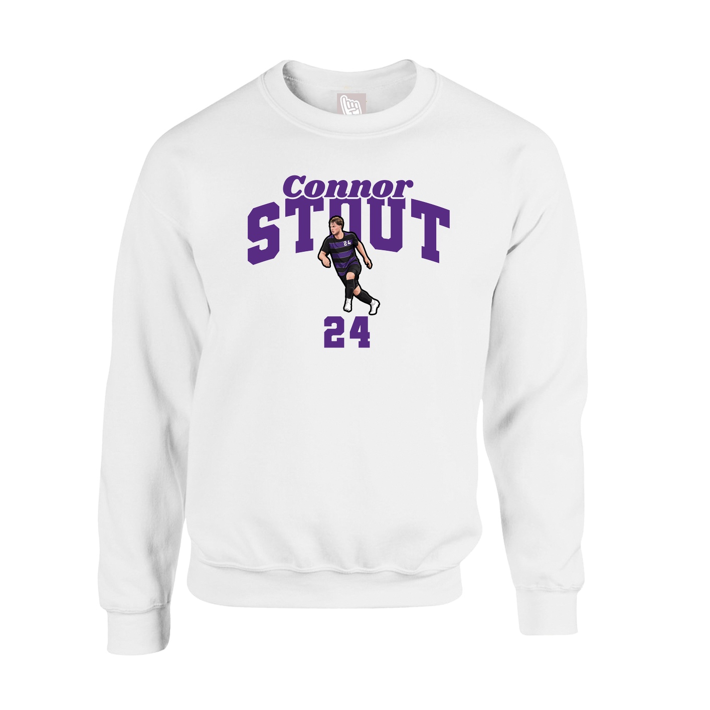 Fleece Crew — Signature Arch in White