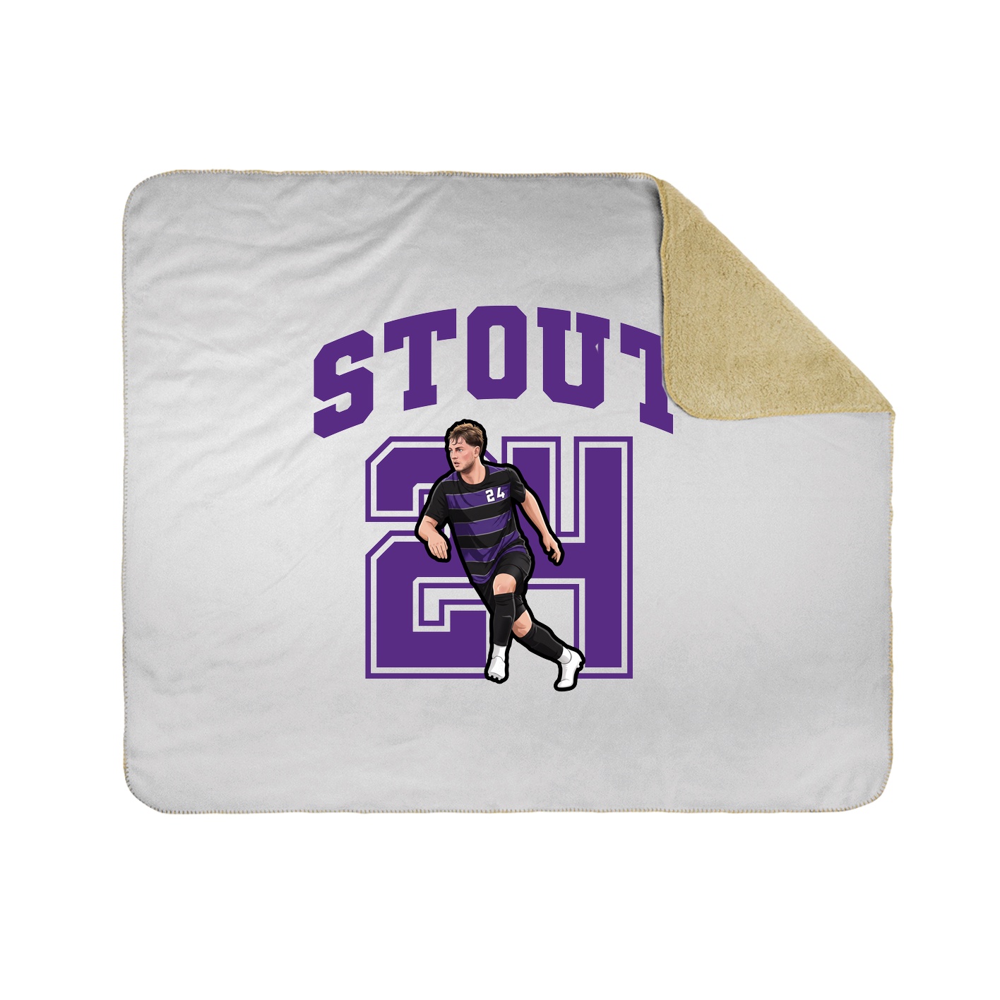 Throw Blanket — Number in White