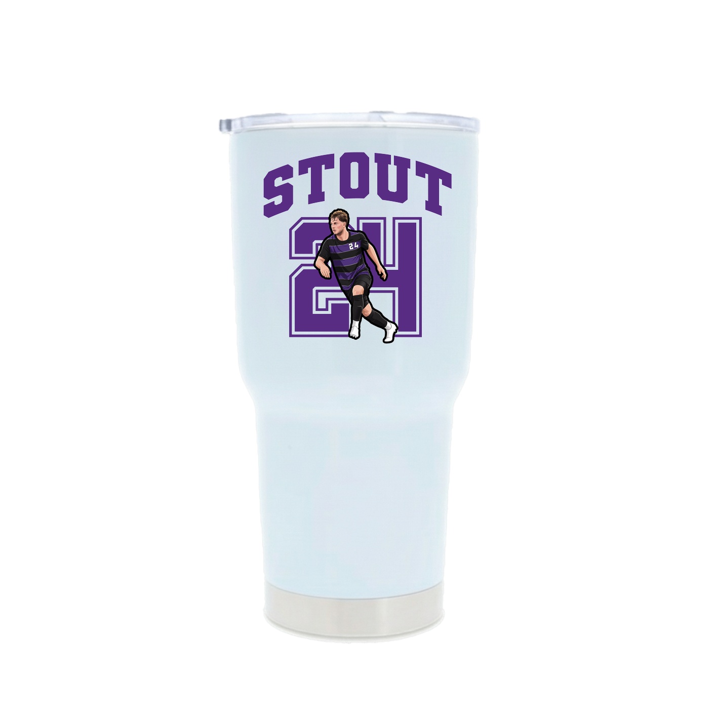 30oz Stainless Steel Tumbler — Number in White