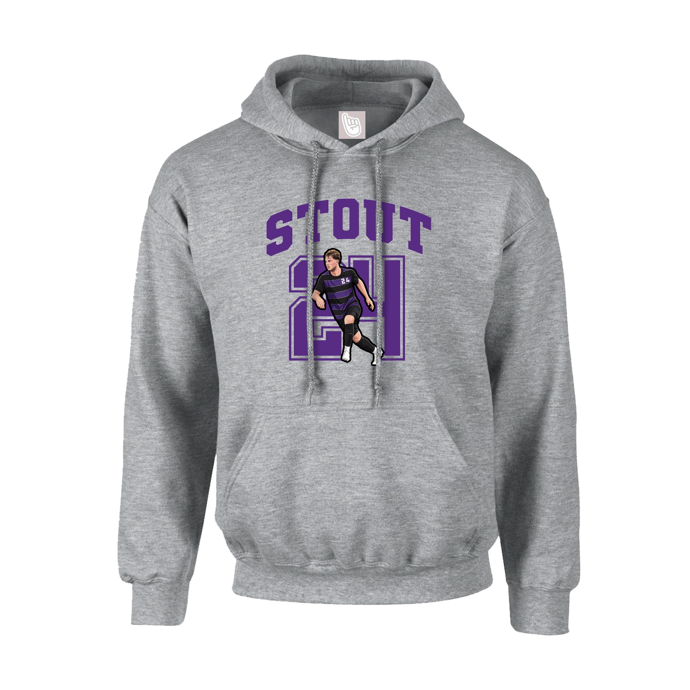Youth Hoodie — Number in Grey