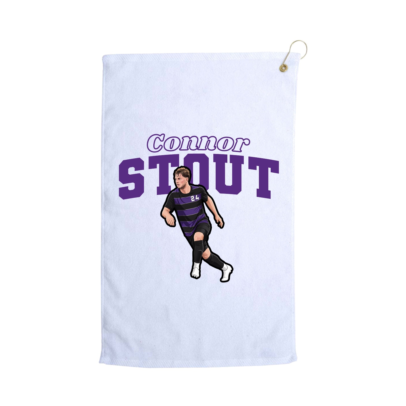 Golf Towel — Name Arch in White