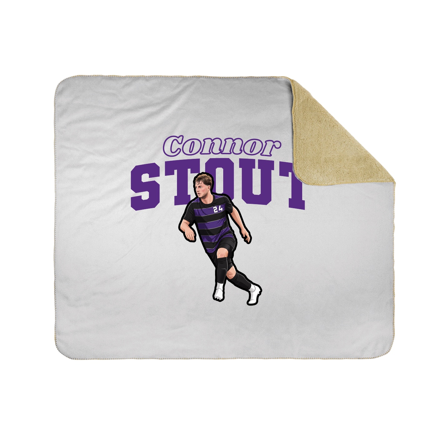 Throw Blanket — Name Arch in White