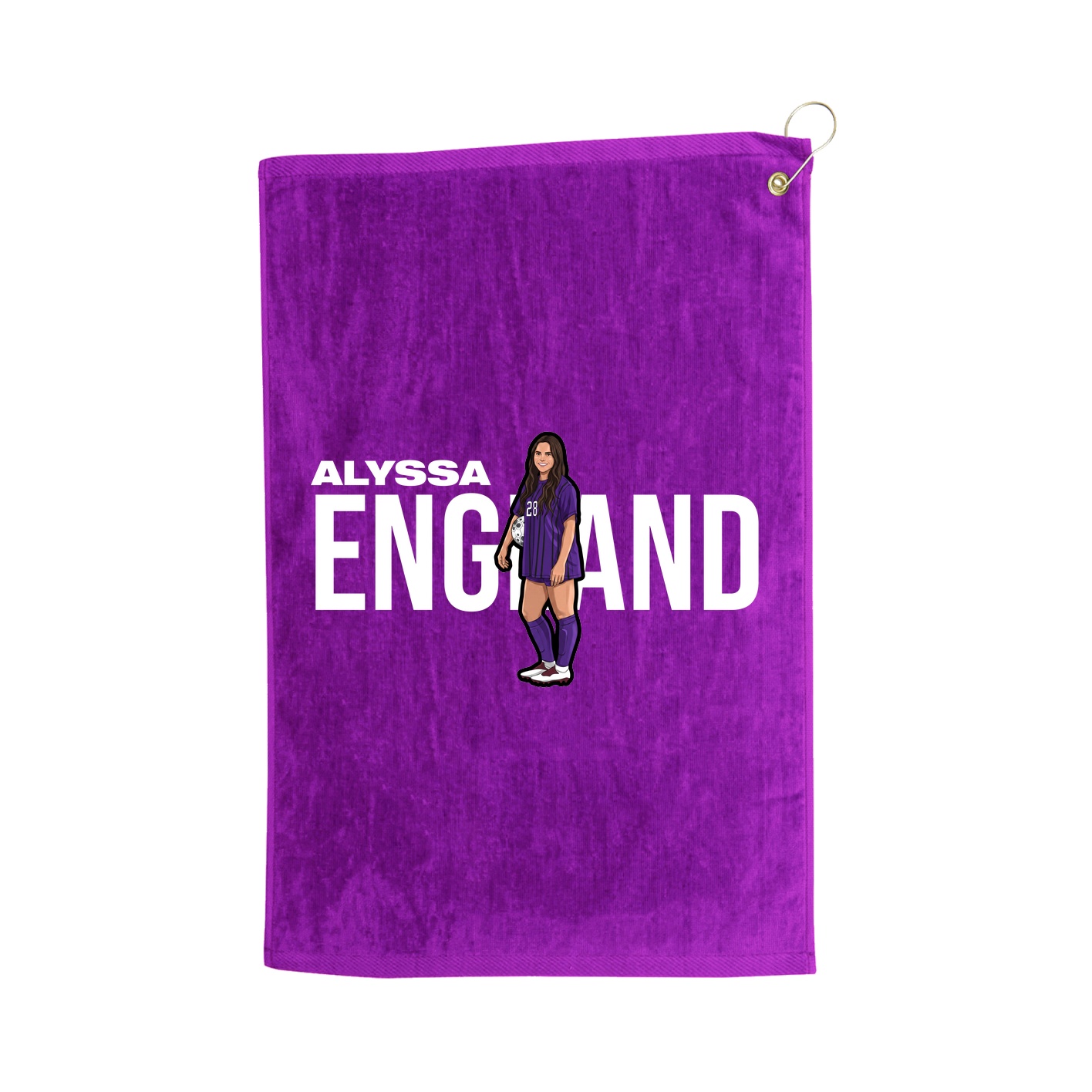 Golf Towel — Player Name in Purple