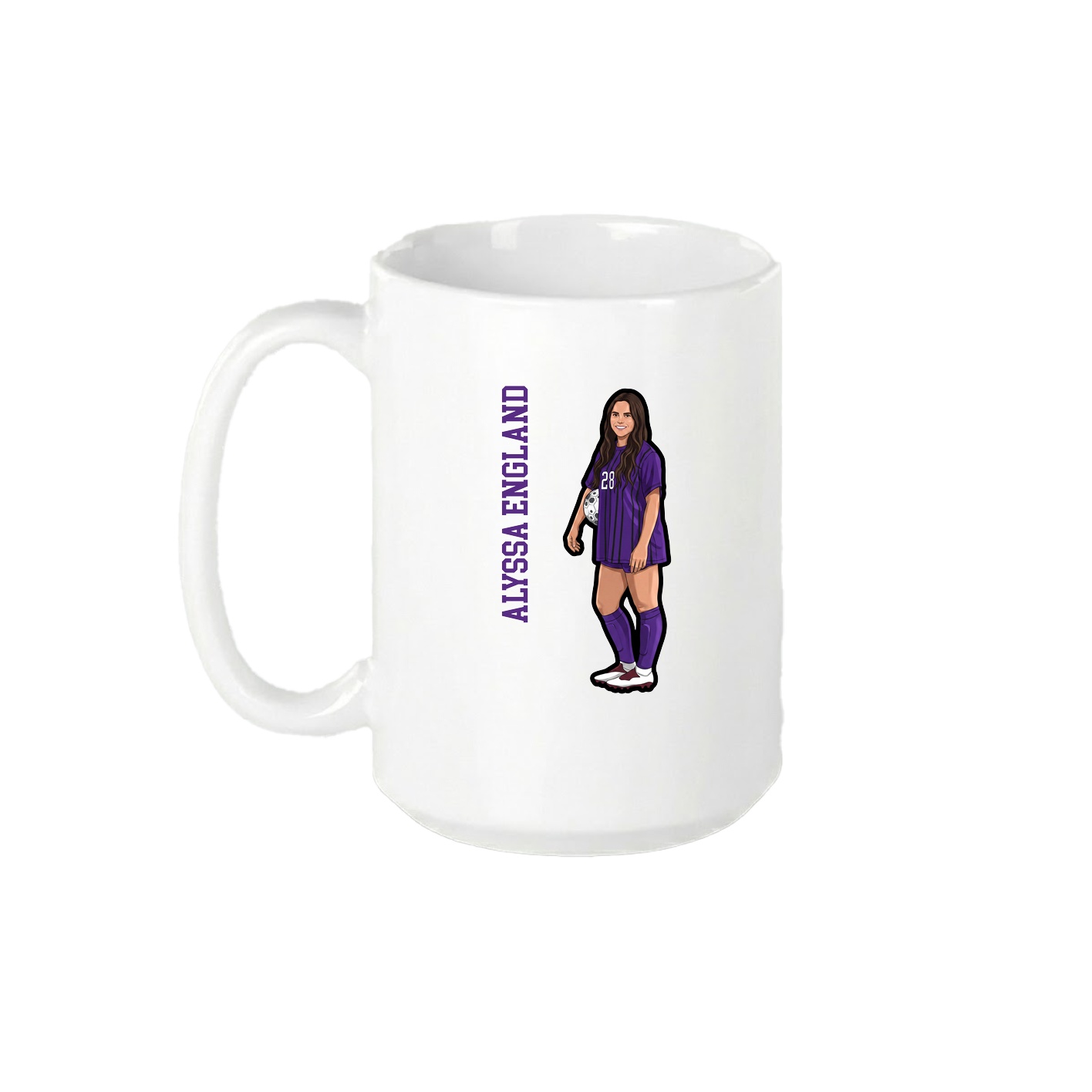 15oz Coffee Mug — Name Vertical in White