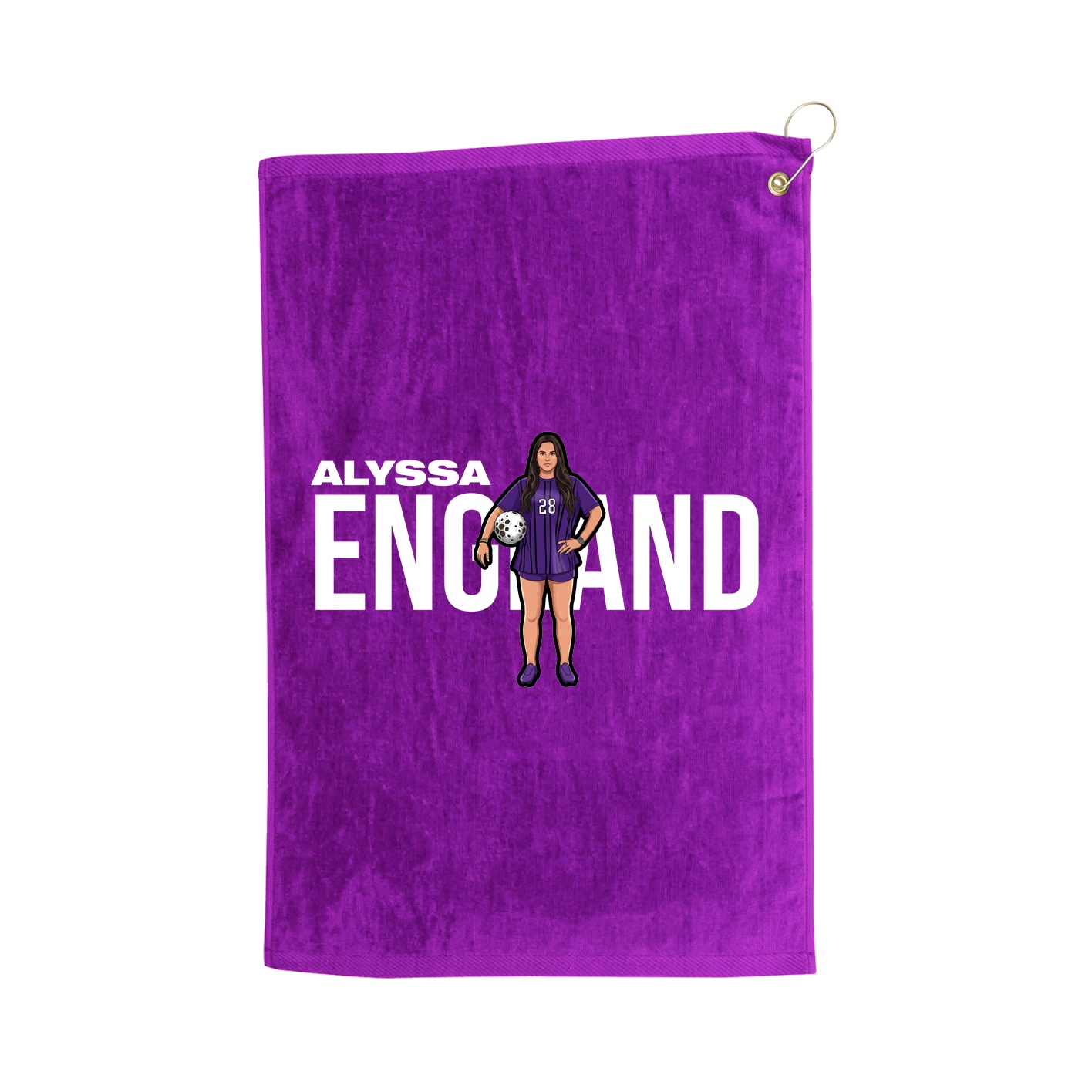 Golf Towel — Player Name in Purple