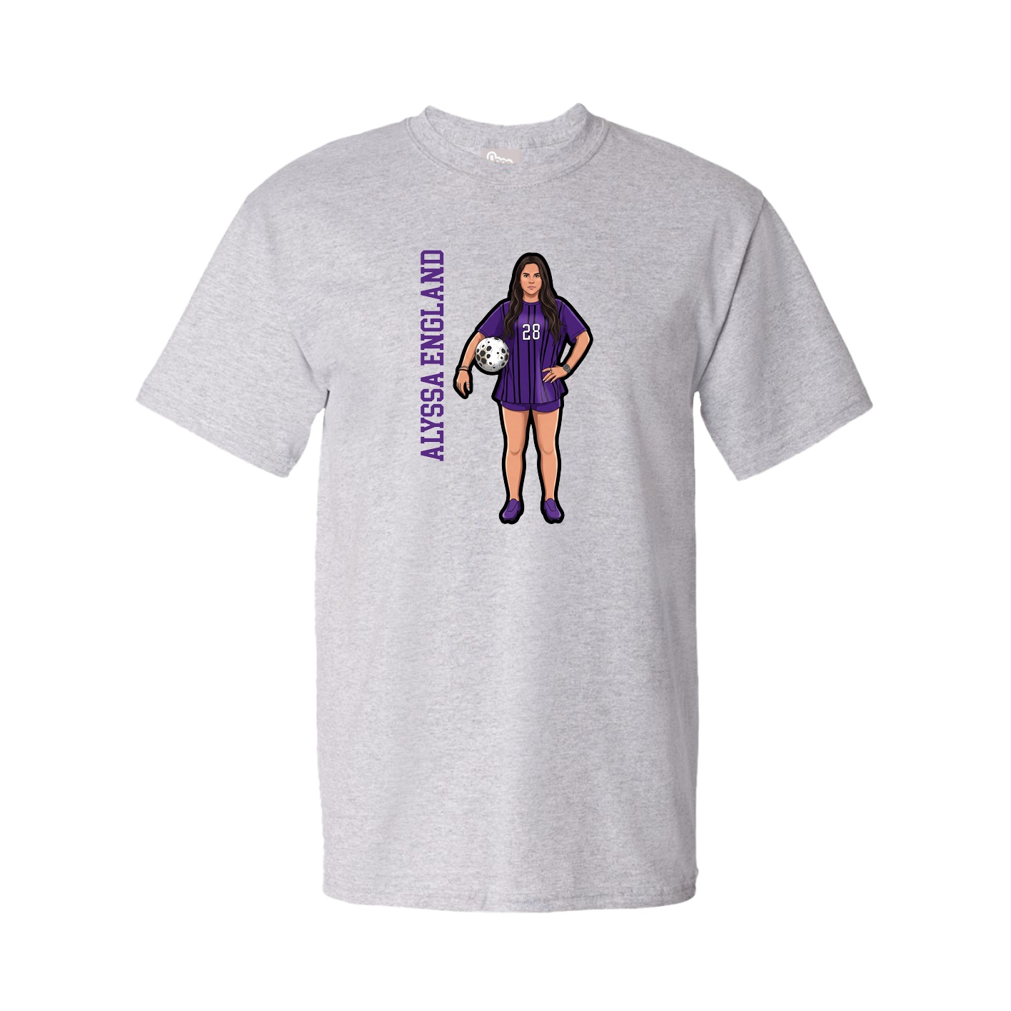 Youth Tee — Name Vertical in Grey