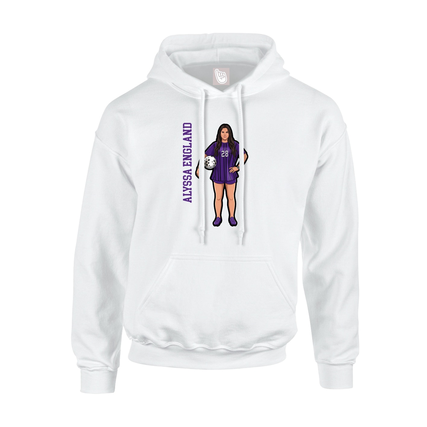 Youth Hoodie — Name Vertical in White