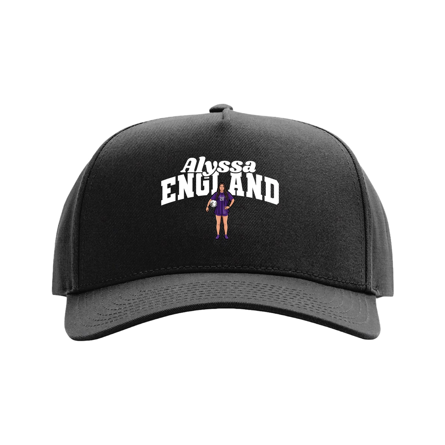 Full Fabric Five-Panel Champ Cap — Signature Arch in Black