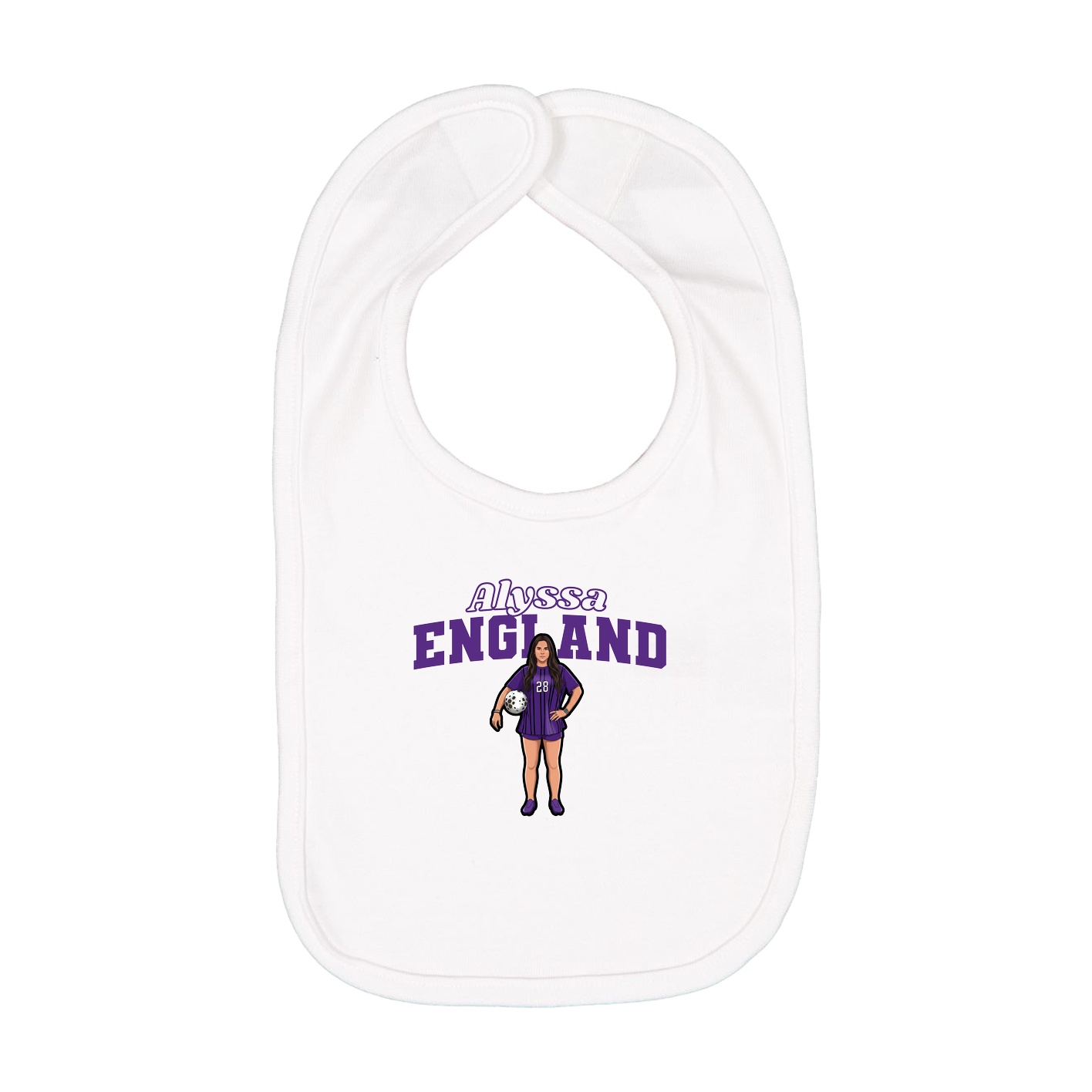 Infant Bib — Name Arch in White