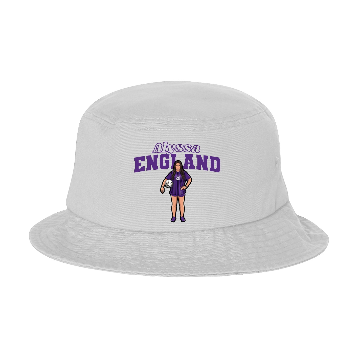 Bucket Cap — Name Arch in White