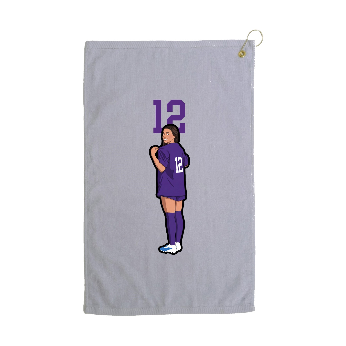 Golf Towel — Number Top in Grey