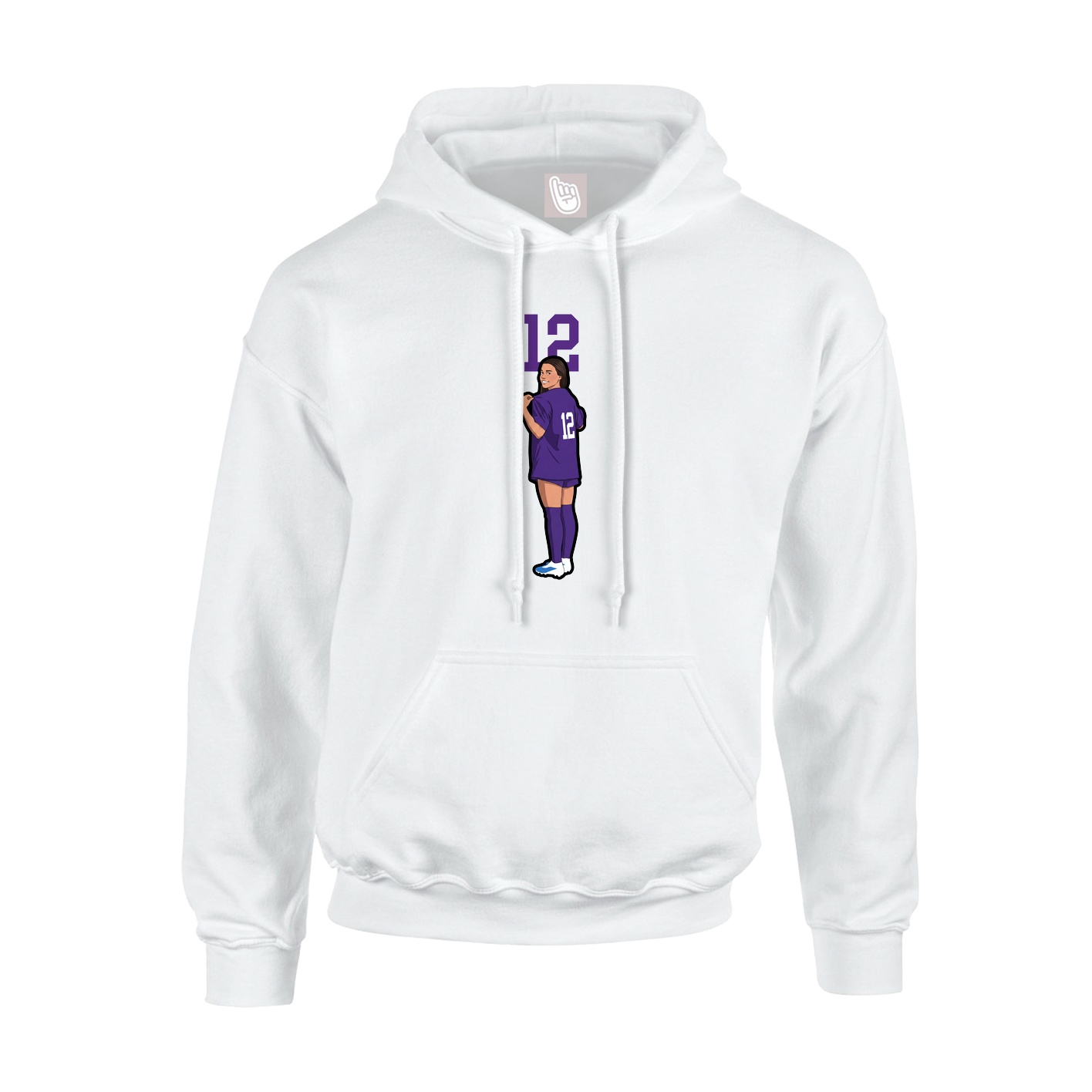 Hoodie — Number Top in White