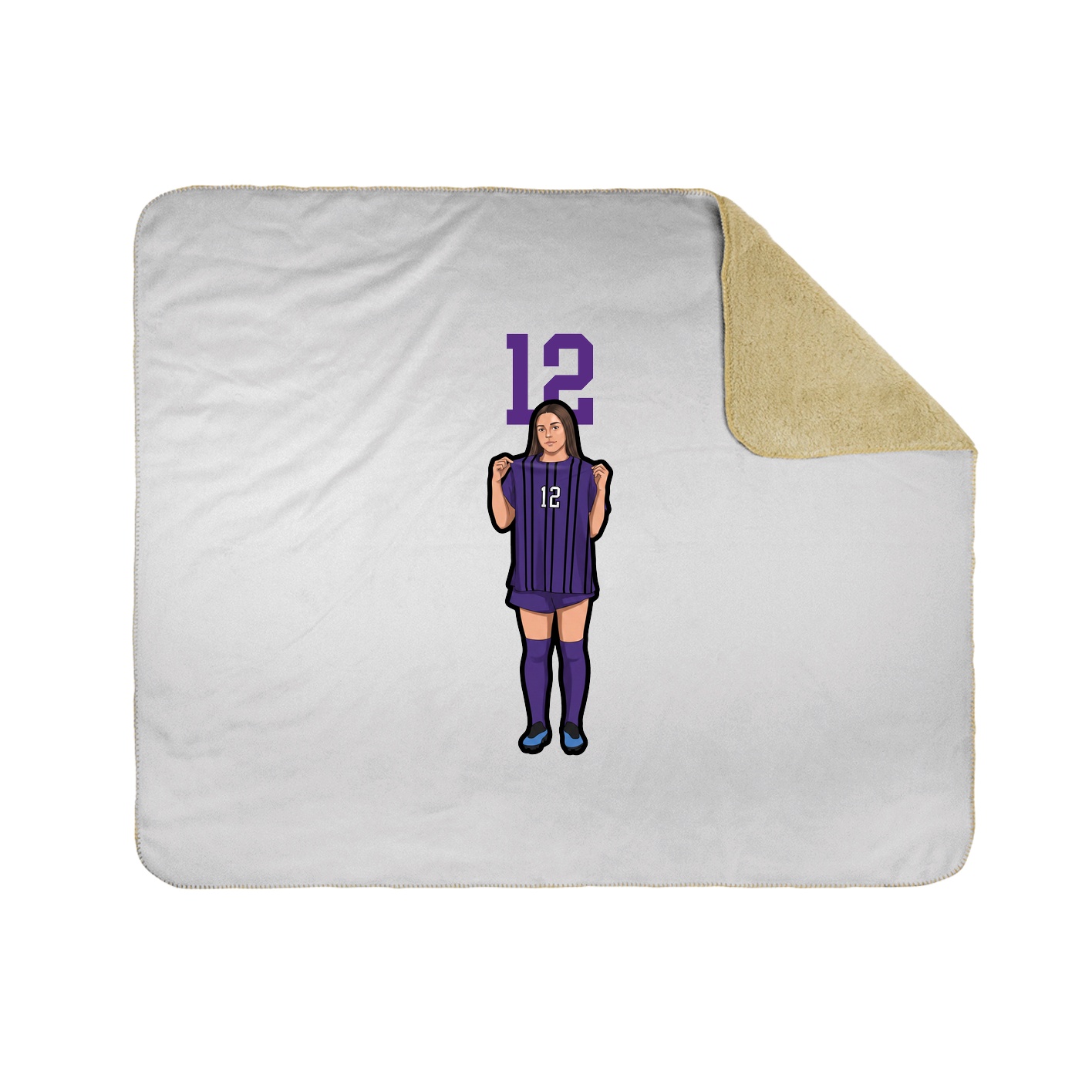 Throw Blanket — Number Top in White
