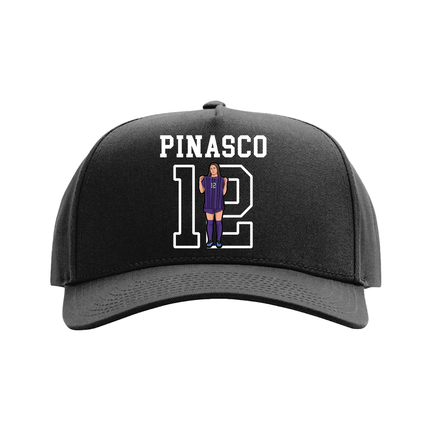 Full Fabric Five-Panel Champ Cap — Shirsey in Black