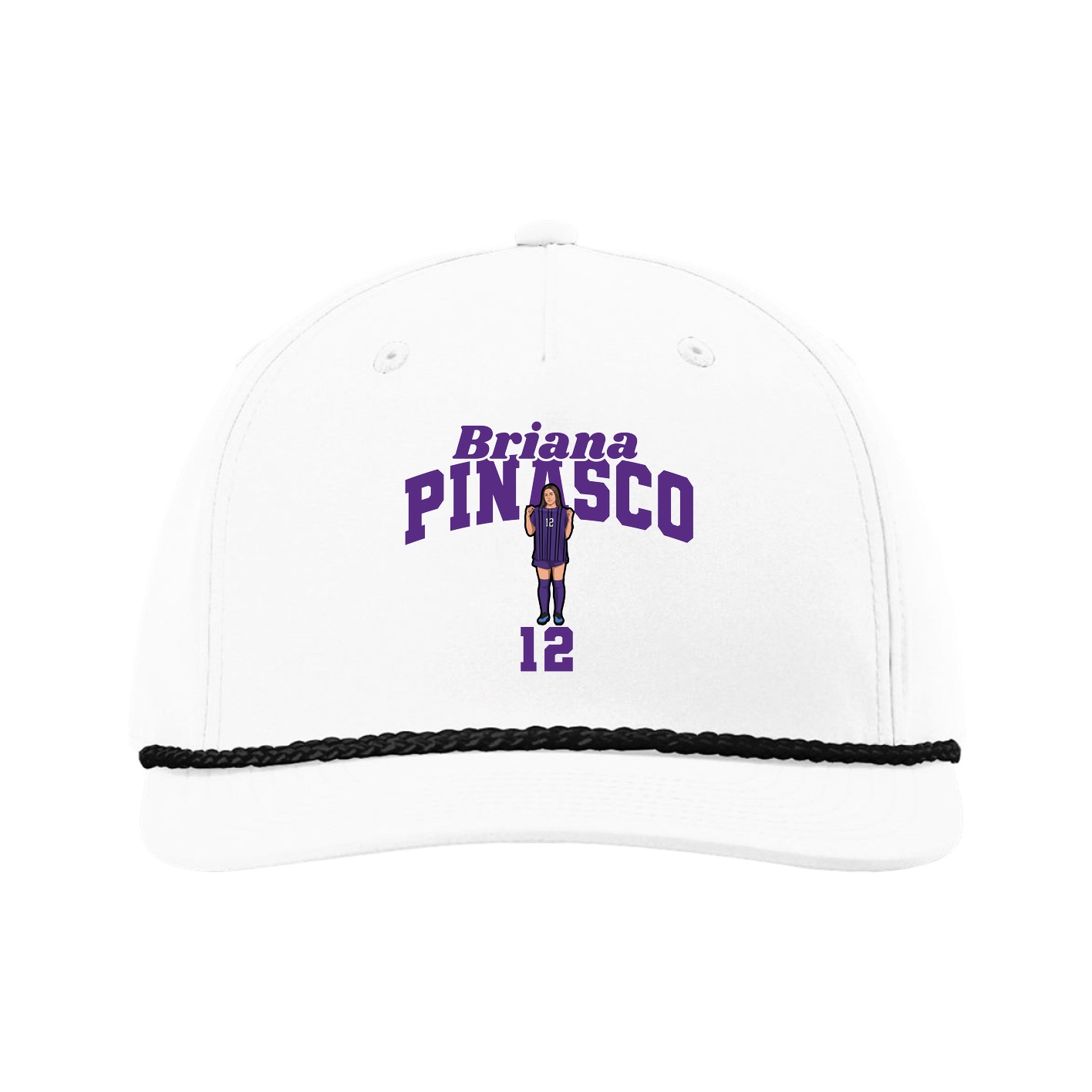 Five-Panel Classic Rope Cap — Signature Arch in White