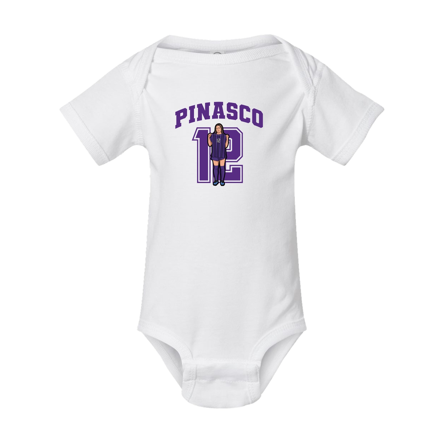 Baby Onesie — Number in White