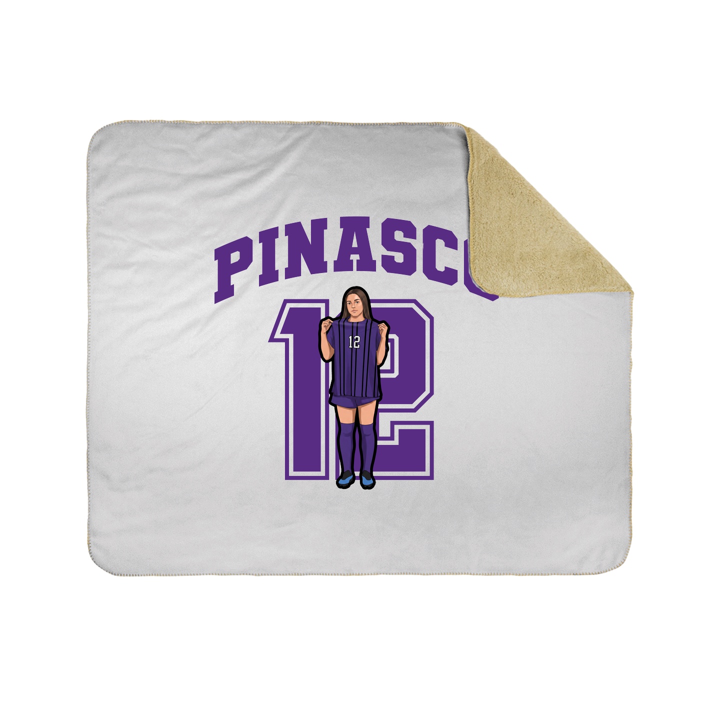 Throw Blanket — Number in White