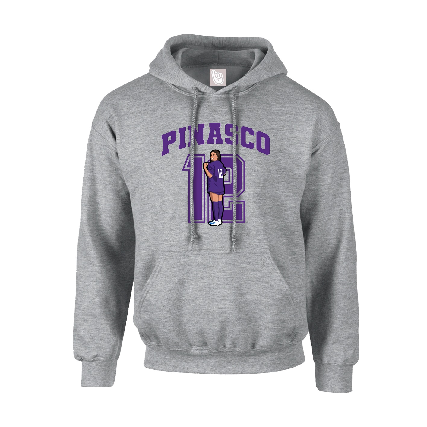 Youth Hoodie — Number in Grey