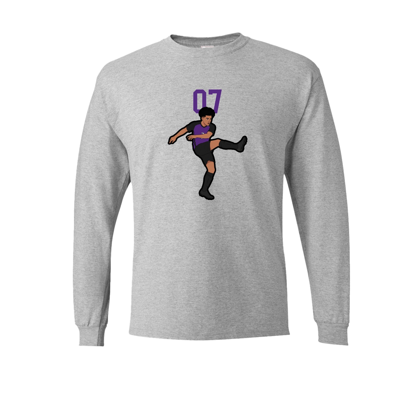 Long Sleeve Tee — Number Top in Grey