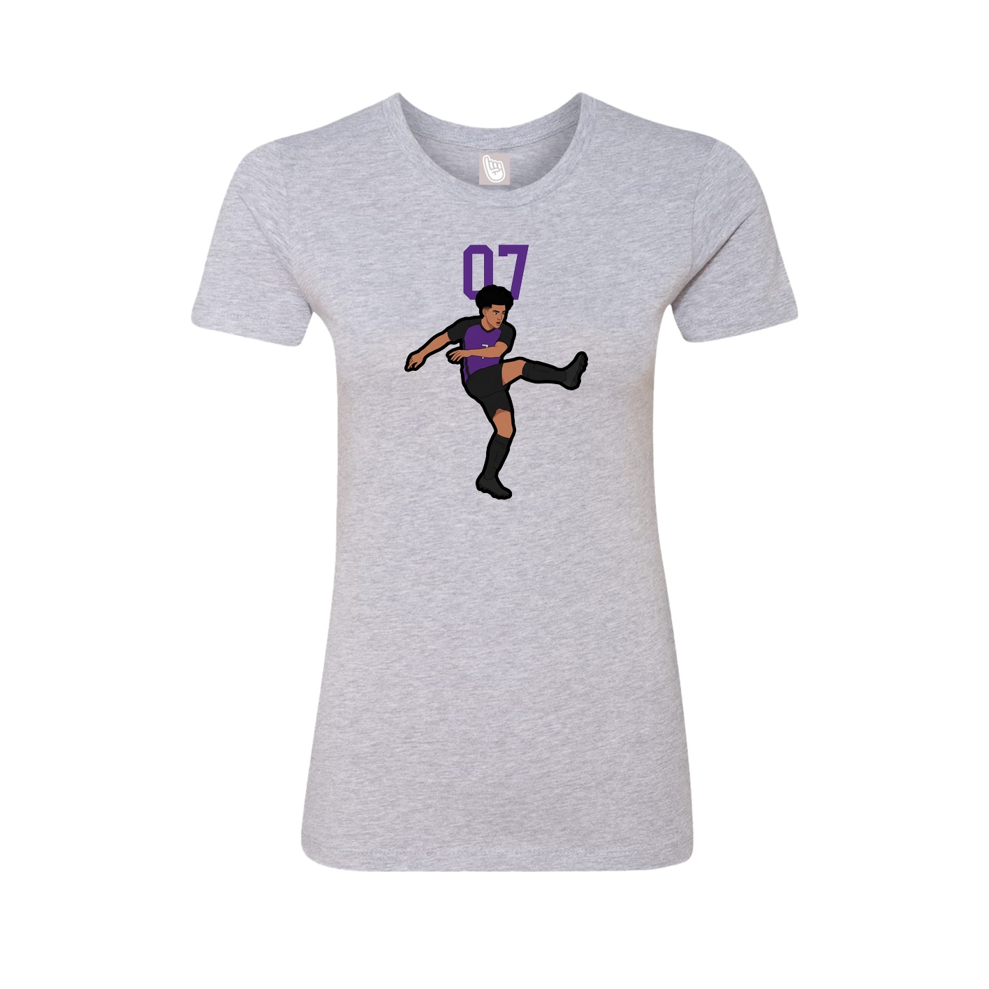 Fitted Women's Tee — Number Top in Grey