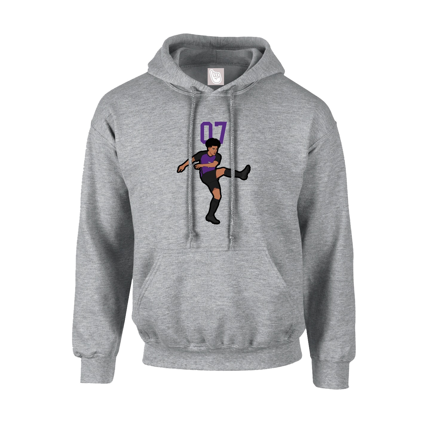 Hoodie — Number Top in Grey